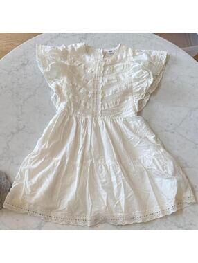 GAP Kids White Eyelet Lace Dress Girls Size Large 10 11 Boho Cottagecore